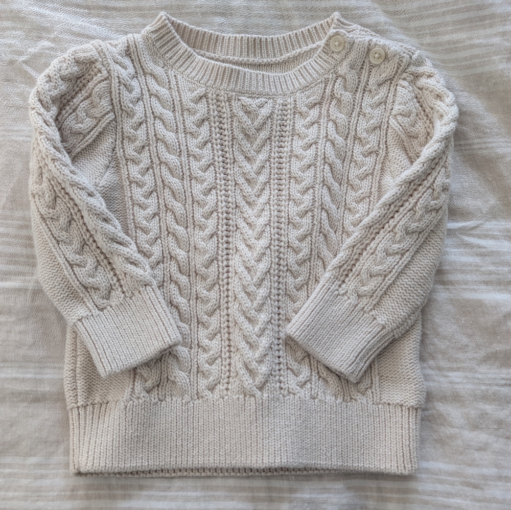 Gap Baby Cream Cable Knit Sweater - 12-18M
